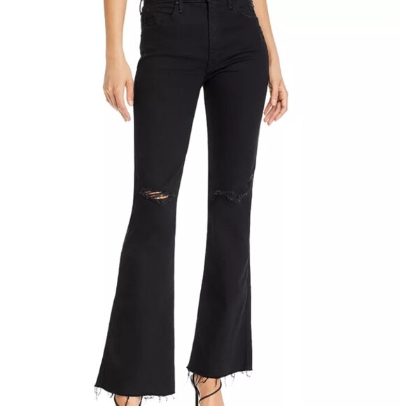 The Weekender Fray Flared Jeans Black Size 27 Distressed - Picture 1 of 6
